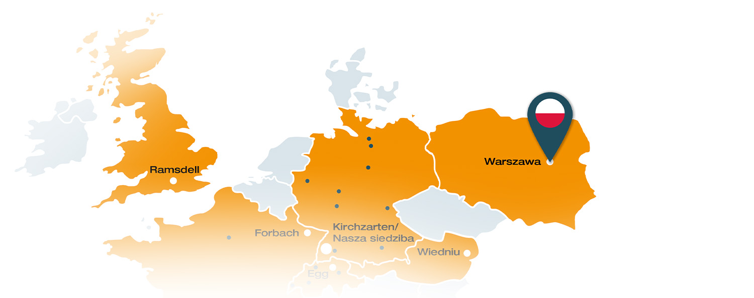 Pinezka oznacza na mapie nasze nowe miejsce w Polsce.